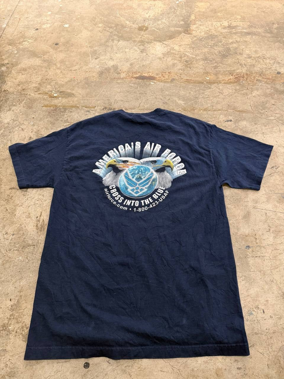 Murina Graphic T-Shirt U.S. Air Force Navy Blue Size L