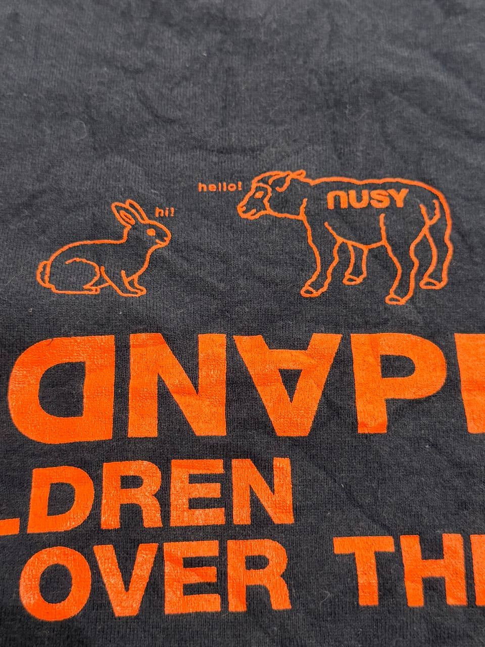 Nusy graphic t-shirt love and peace navy