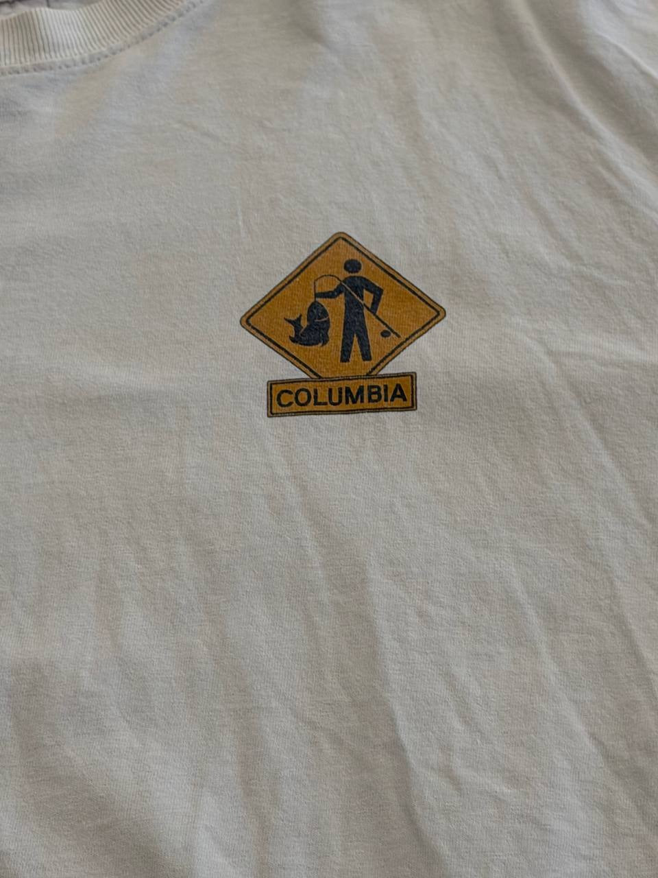 Columbia graphic t-shirt with fishing theme white XL