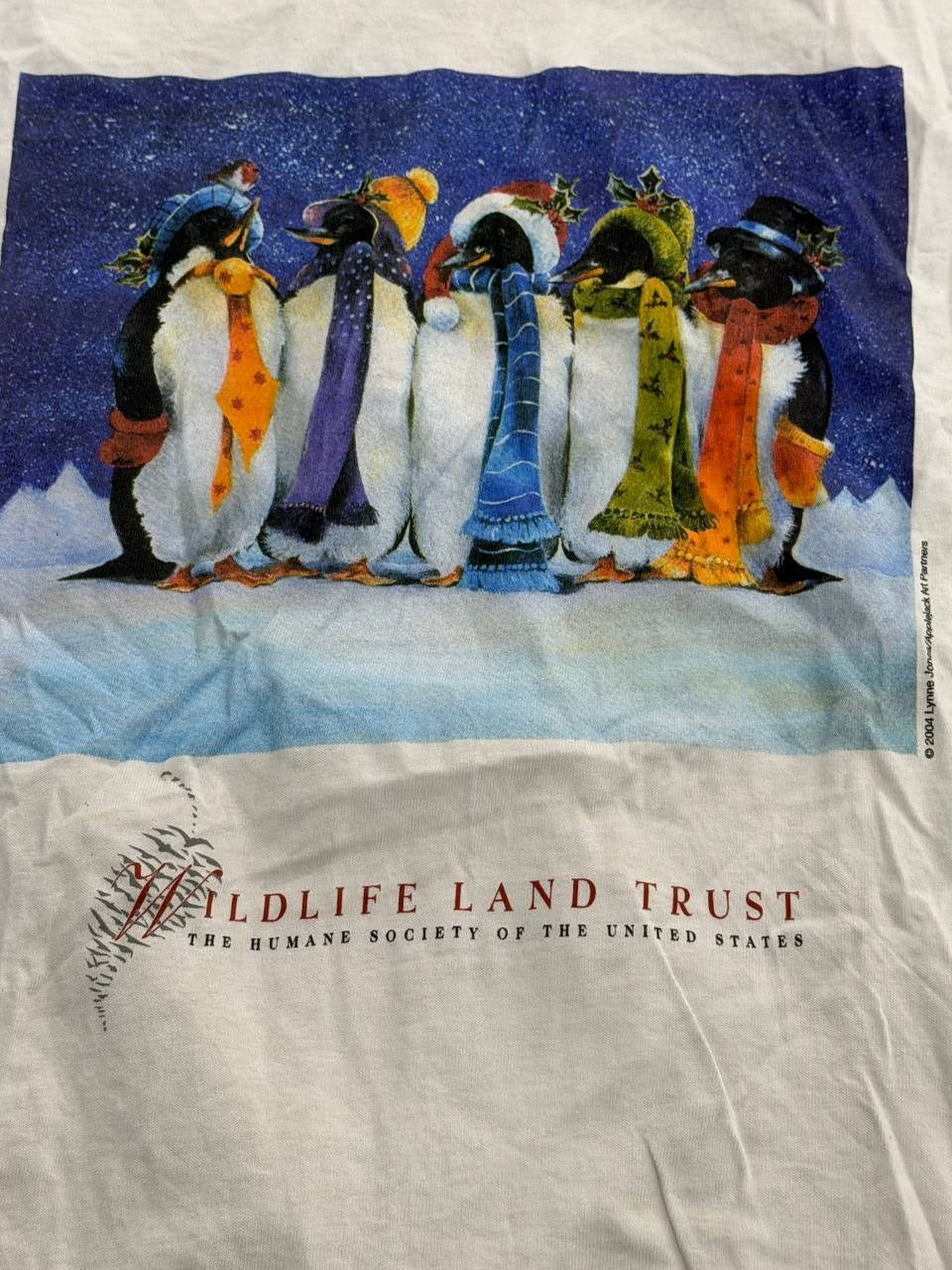 Fruit of the Loom T-Shirt Penguin Graphic White L