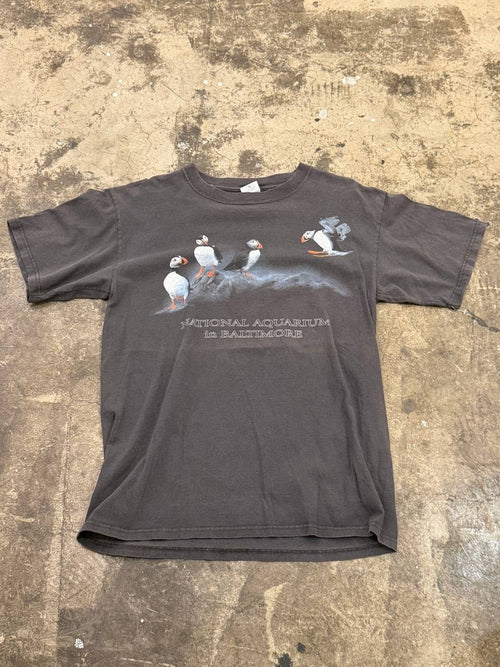 Anvil graphic T-Shirt National Aquarium puffin black M