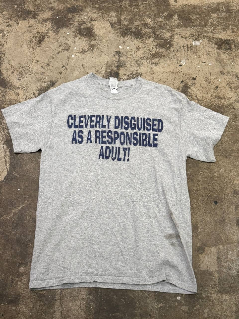 Gildan graphic T-shirt cleverly disguised print grey M