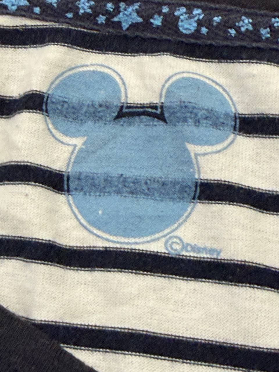 Disney Graphic T-Shirt Minnie Mouse Black and White Stripes