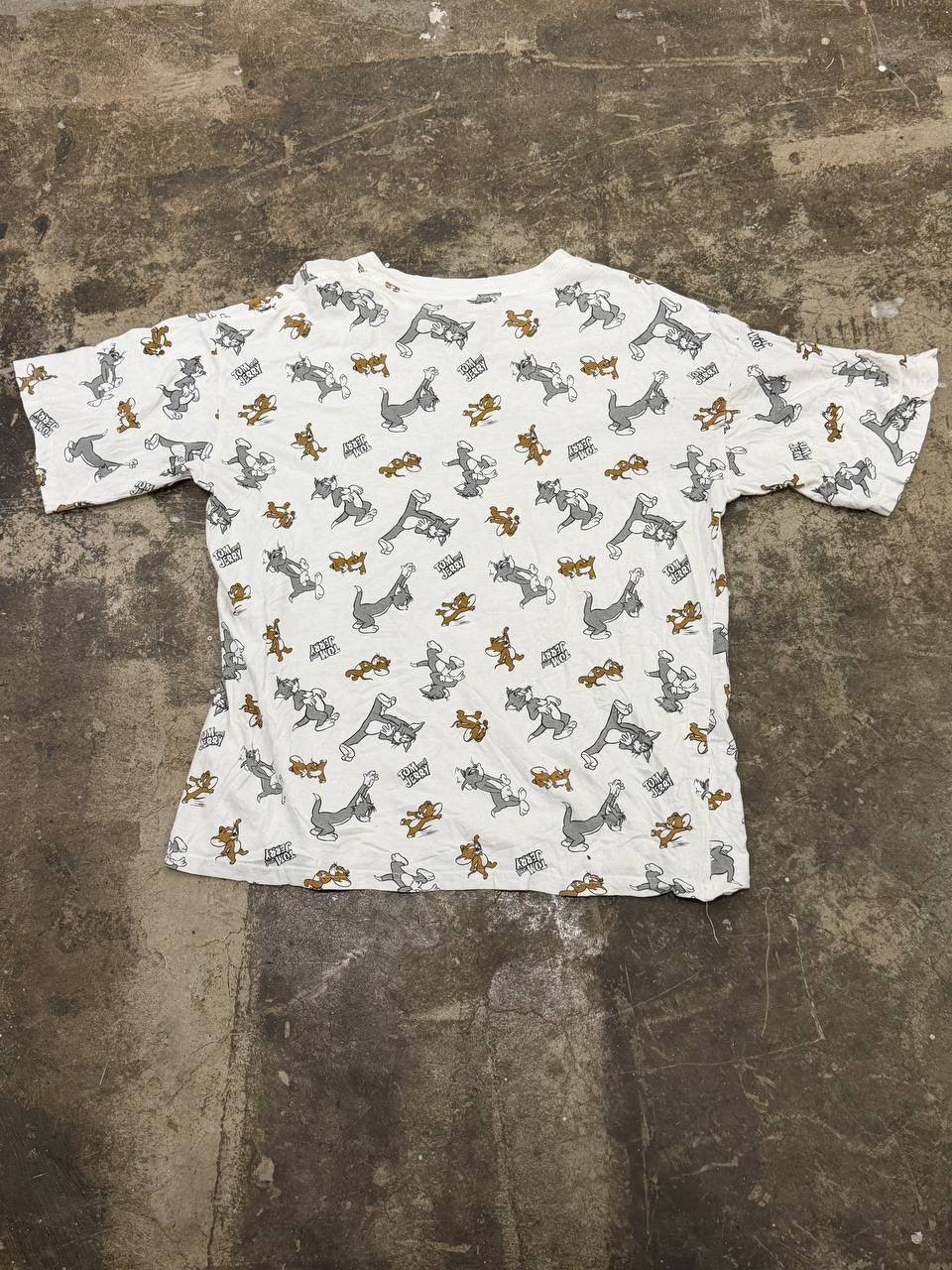 Tom and Jerry Graphic T-Shirt All-Over Print White