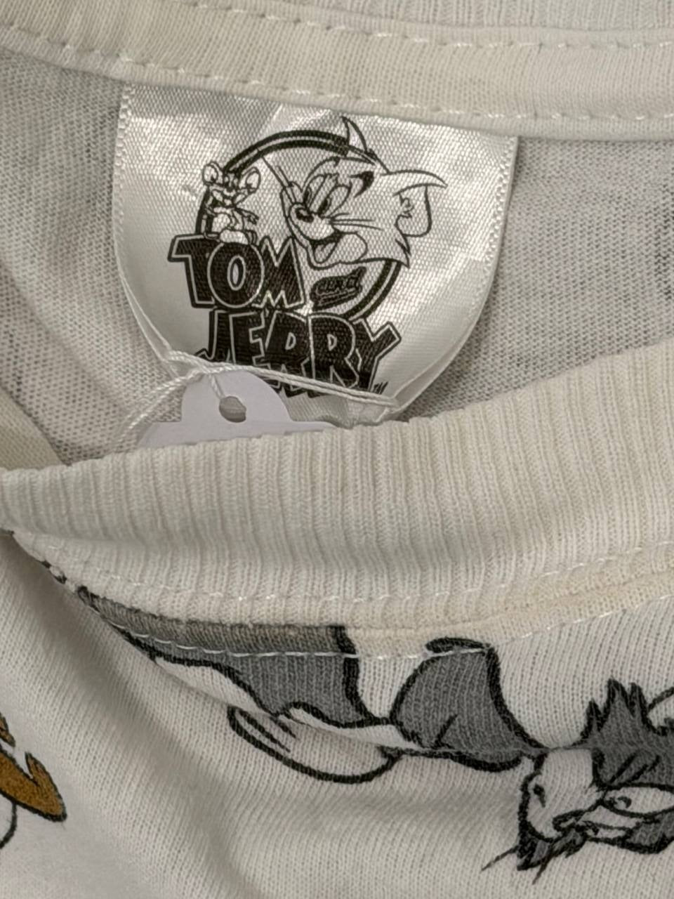 Tom and Jerry Graphic T-Shirt All-Over Print White