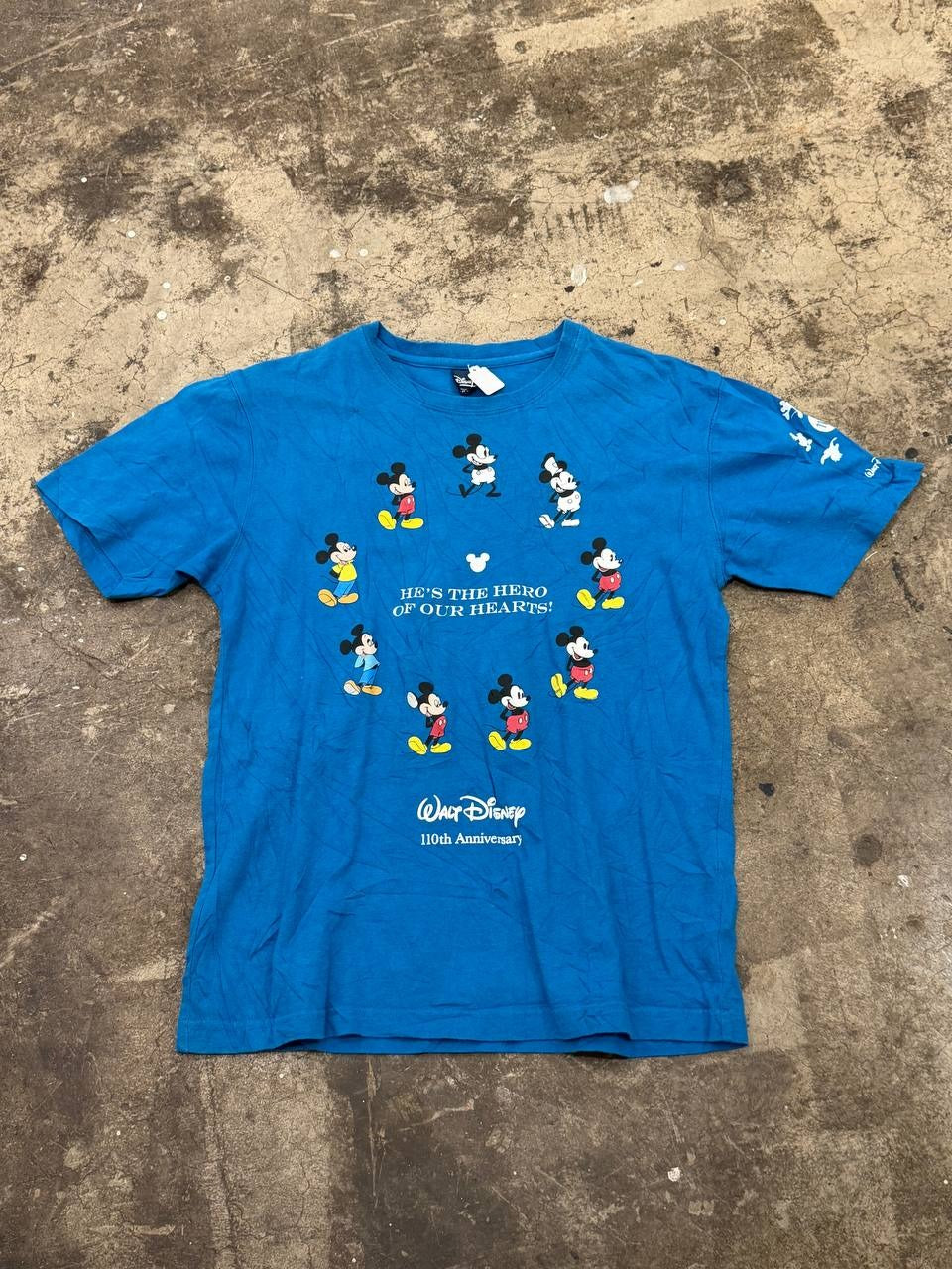 Disney T-Shirt Mickey Mouse 110th Anniversary Graphic Blue M