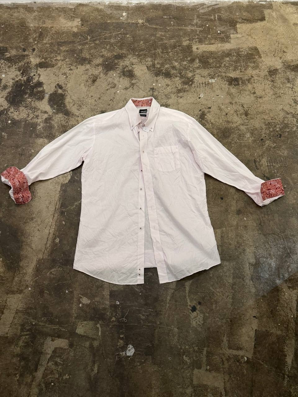 Disney button up shirt Mickey Mouse collar pink L