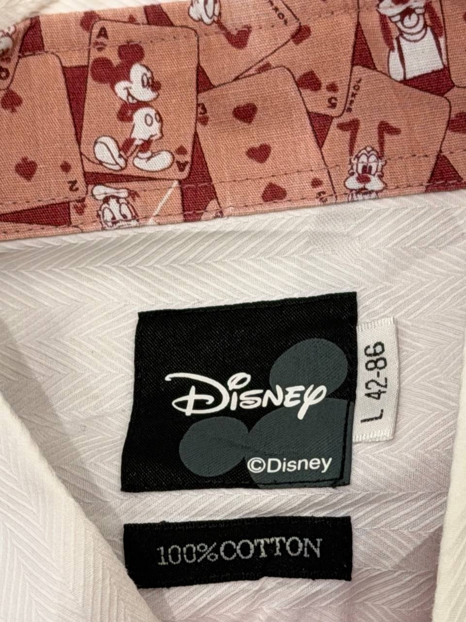 Disney button up shirt Mickey Mouse collar pink L