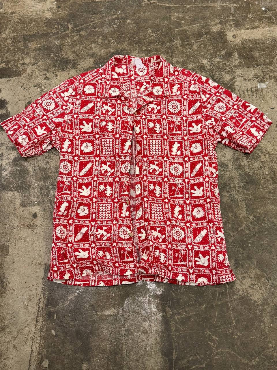 Disney Aloha Shirt graphic pattern red XL