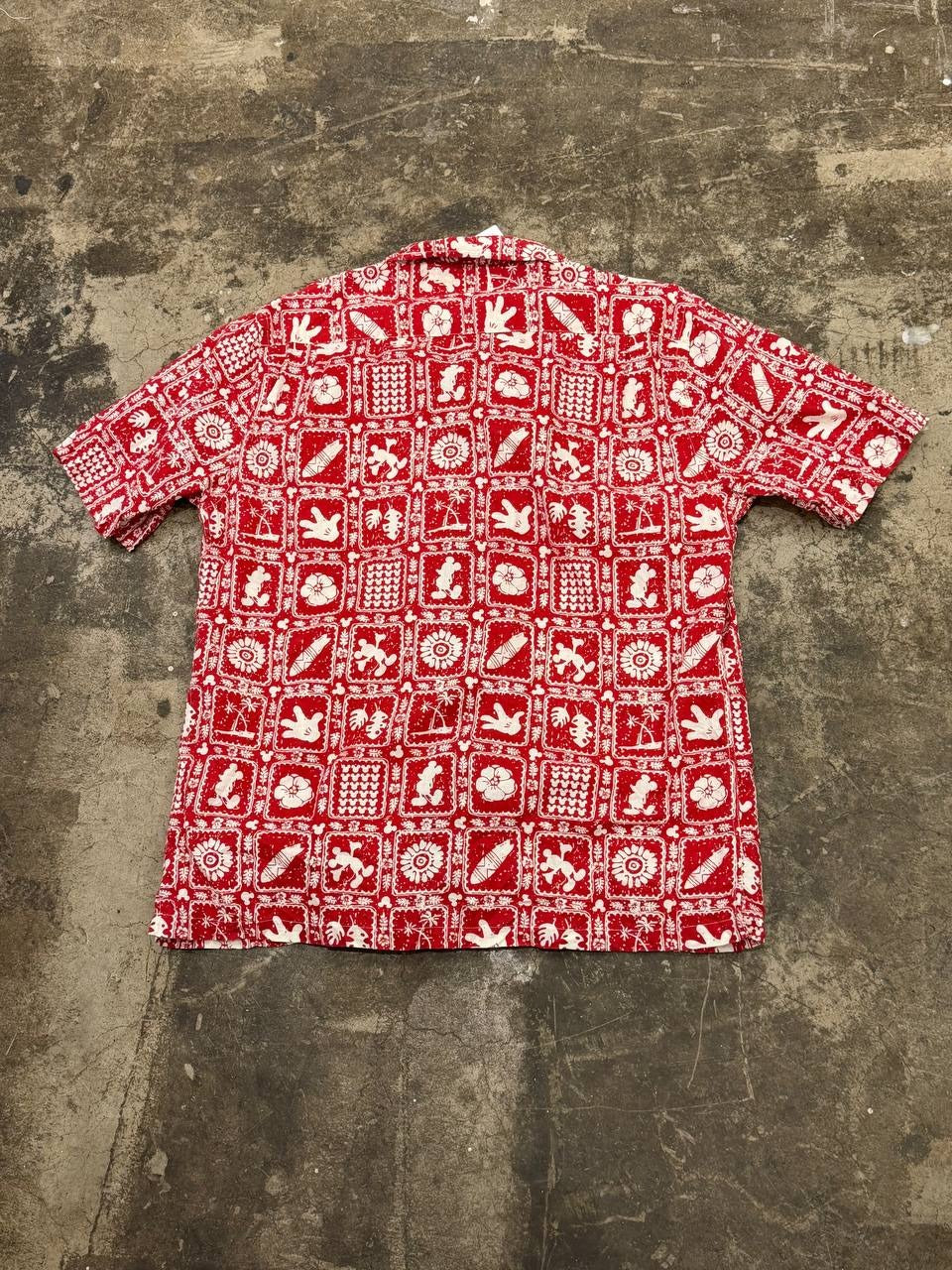 Disney Aloha Shirt graphic pattern red XL