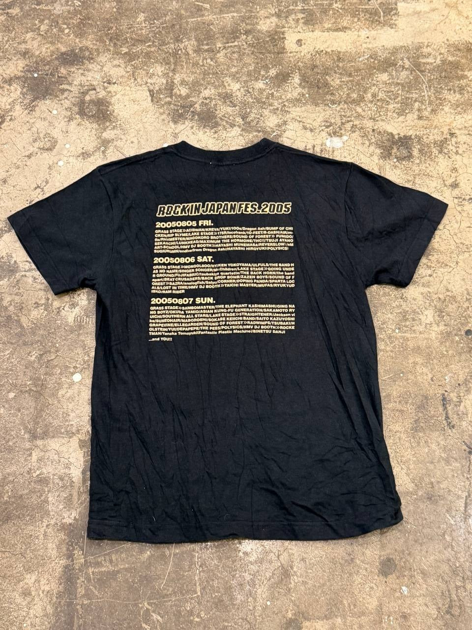 Rockinon Graphic T-Shirt Rock in Japan Fes 2005 Black S