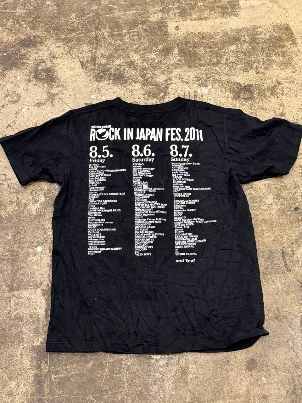 Rockin'on Graphic T-Shirt Rock in Japan Fes. 2011 Black S