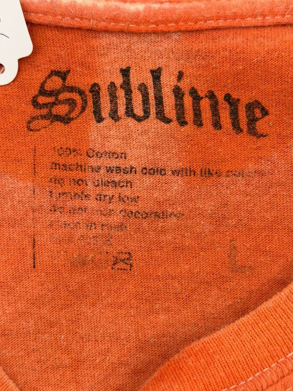 Sublime Graphic T-Shirt sun design orange green L