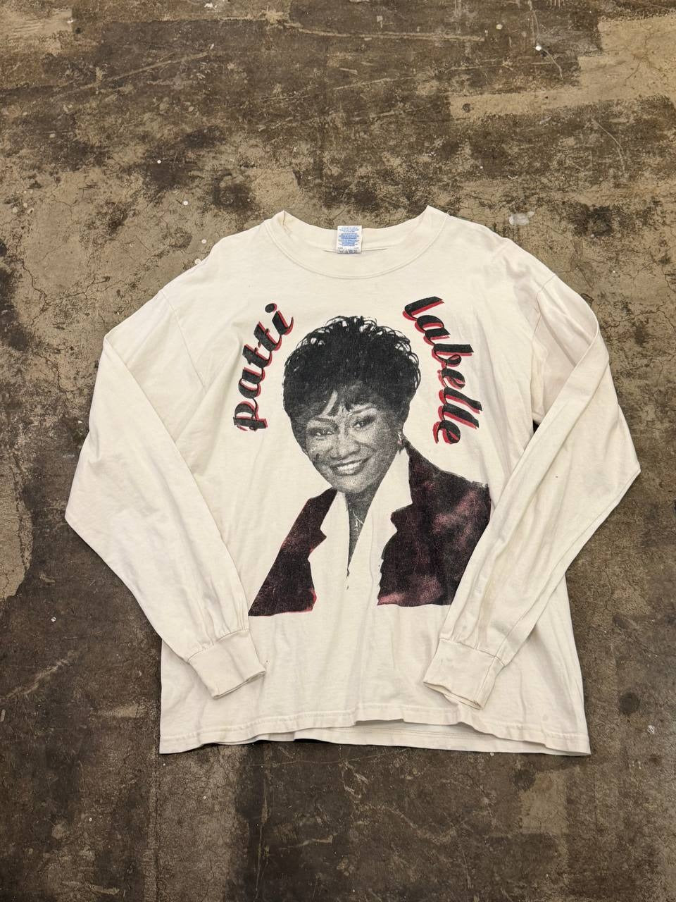 Gildan Long Sleeve T-Shirt Patti LaBelle Graphic White L