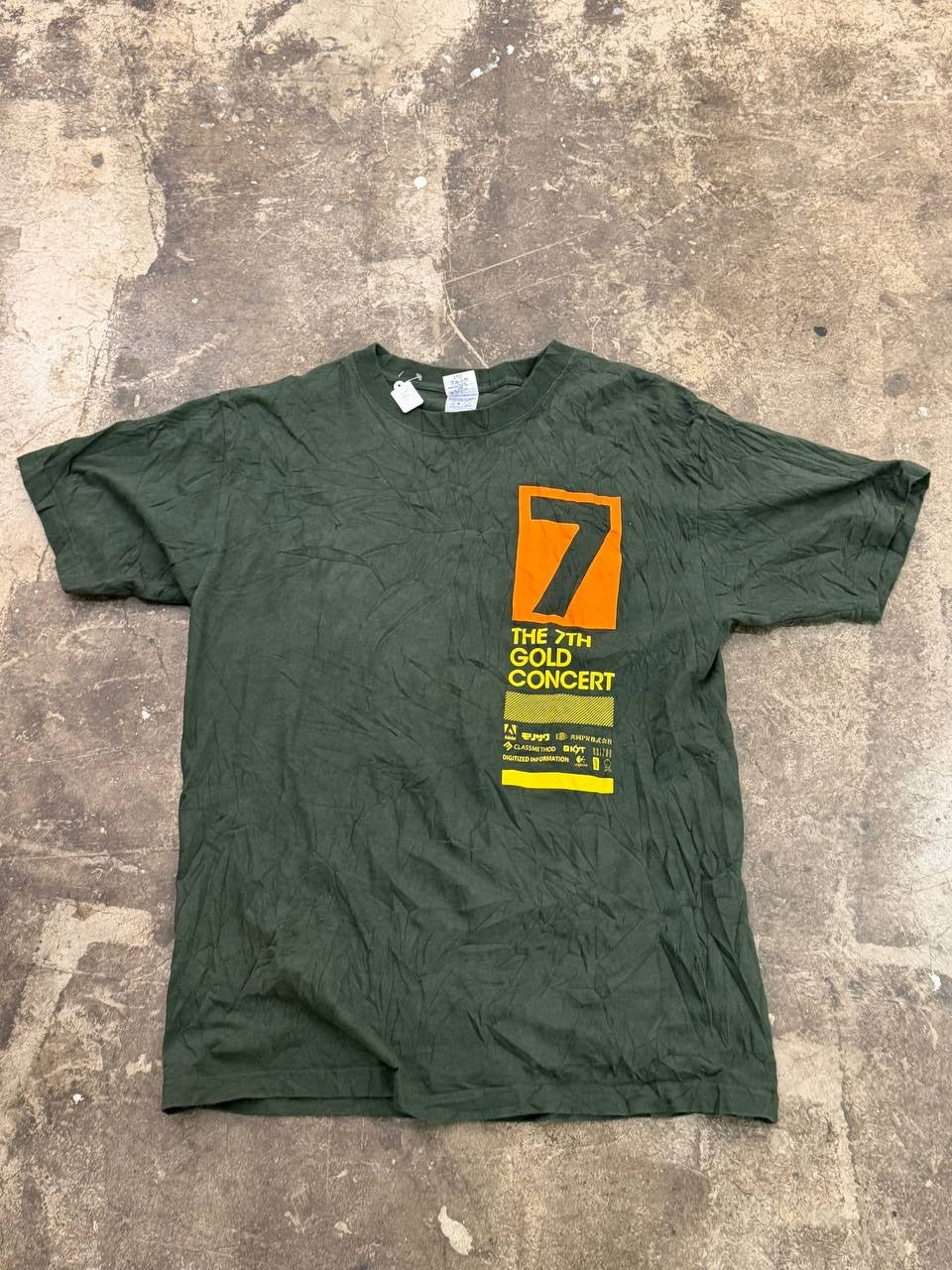 Printstar T-Shirt 7th Gold Concert Graphic Dark Green L