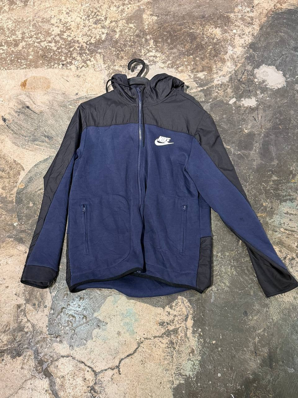 Nike track jacket hooded navy black L
