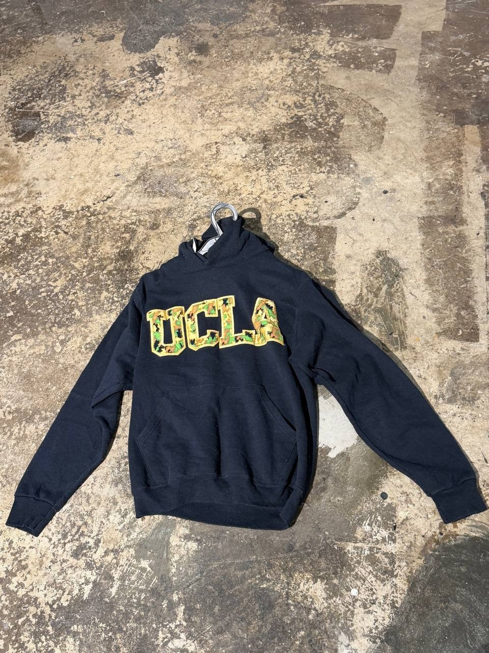 UCLA hoodie with camouflage graphic in navy size S