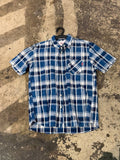 Edwin plaid short sleeve shirt blue L