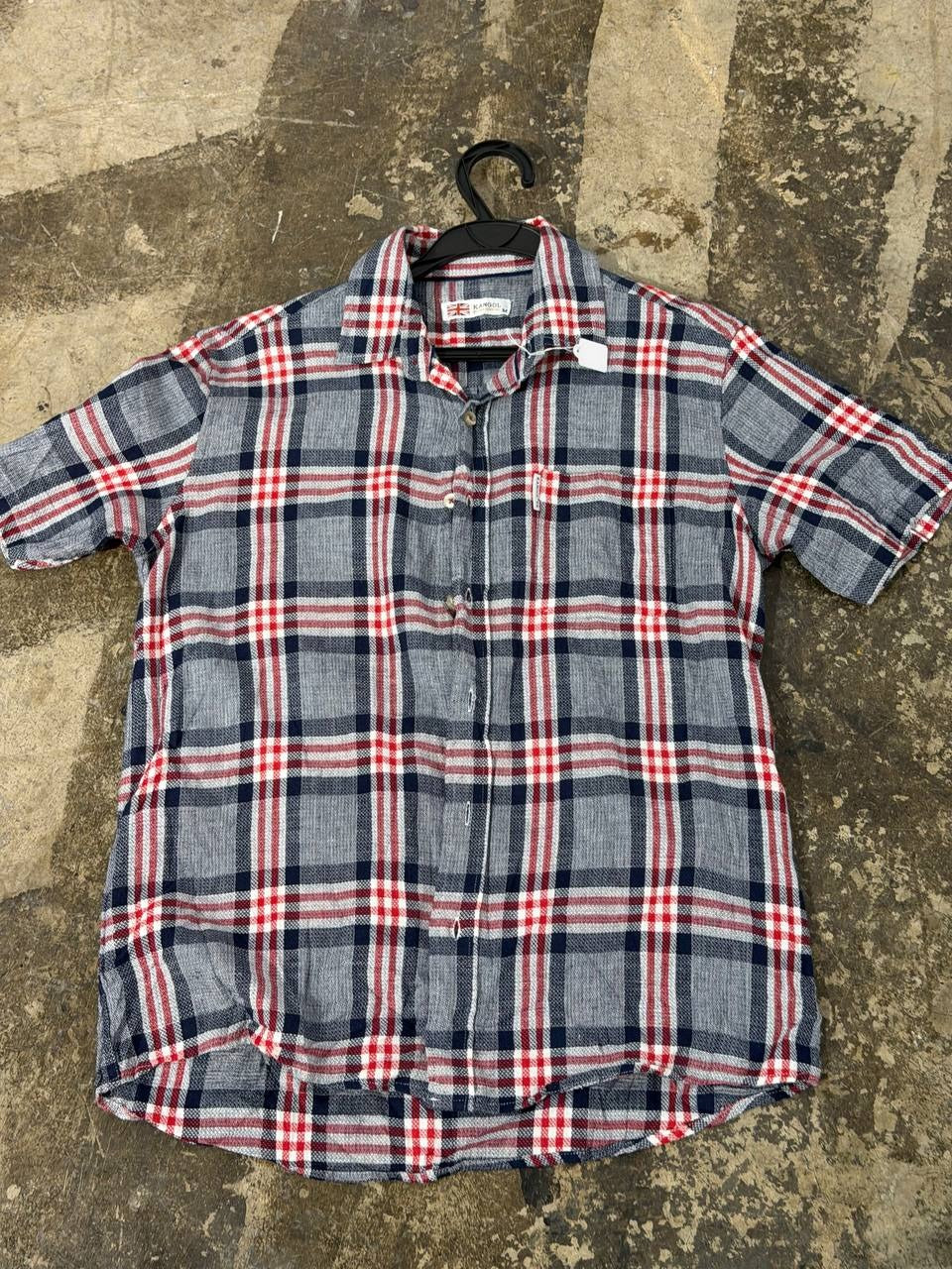 Kangol button up shirt plaid red blue M