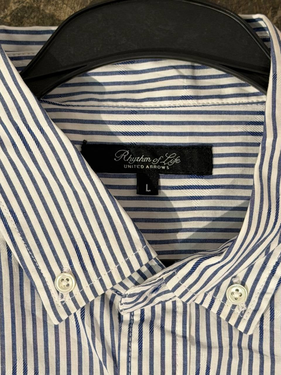 United Arrows button up shirt blue stripe L