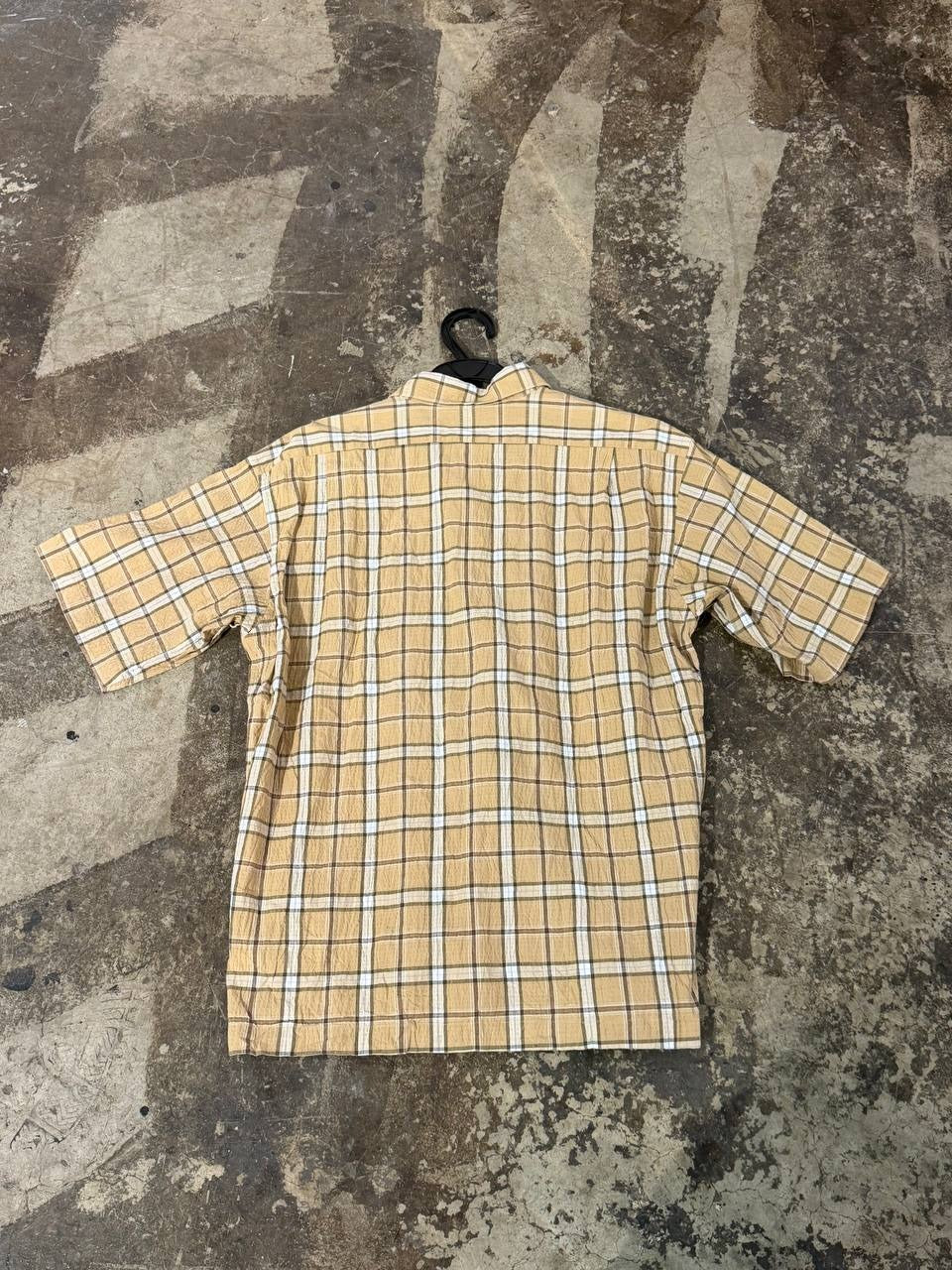 Ernest Hemingway button-up shirt plaid beige L