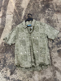 Majun button-up shirt with intricate print in green L
