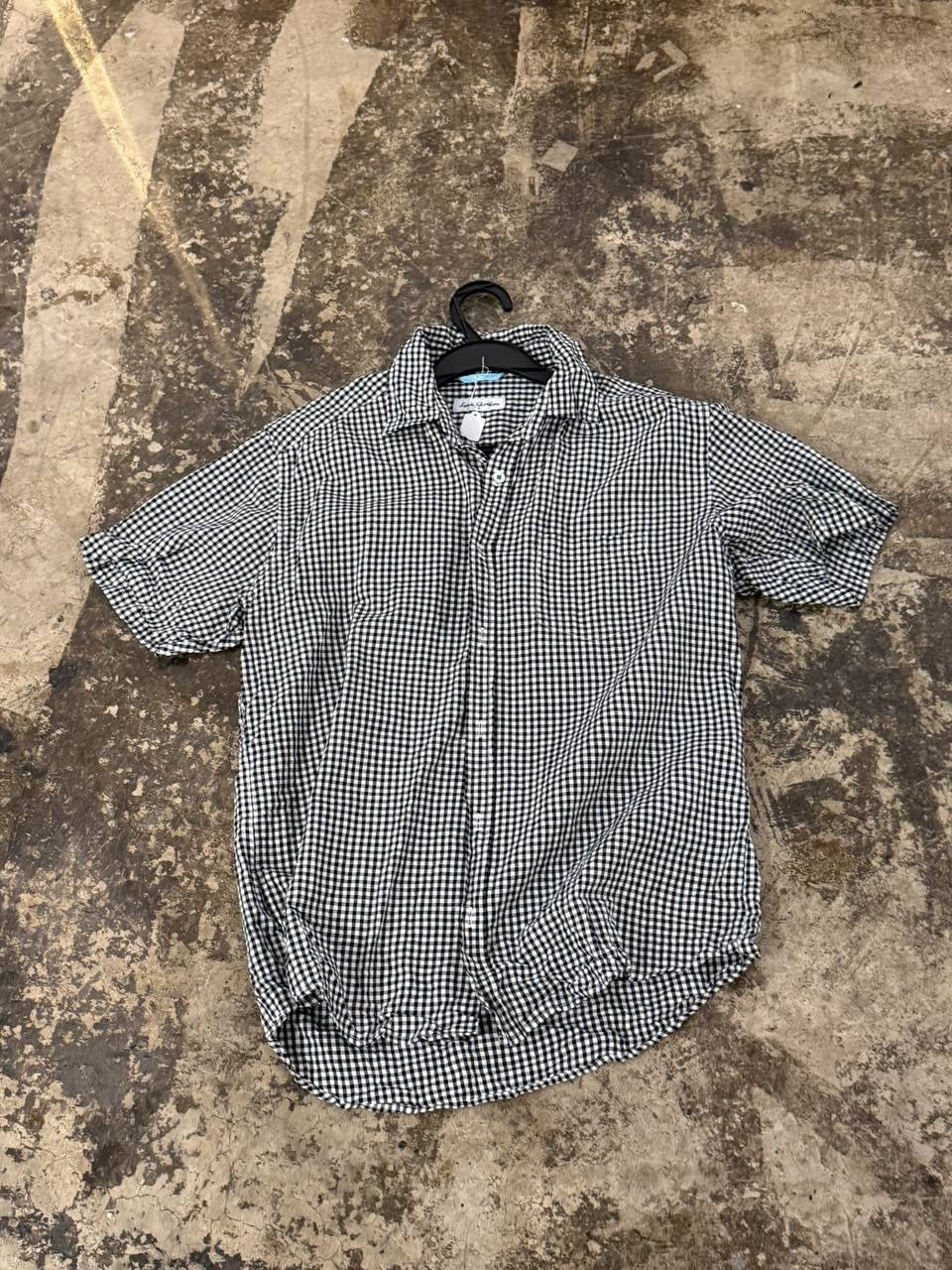 Louis Charalon button up shirt gingham black white L