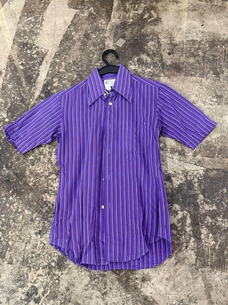 Cukier button up shirt with purple stripes M