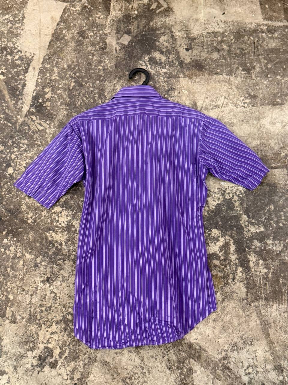 Cukier button up shirt with purple stripes M