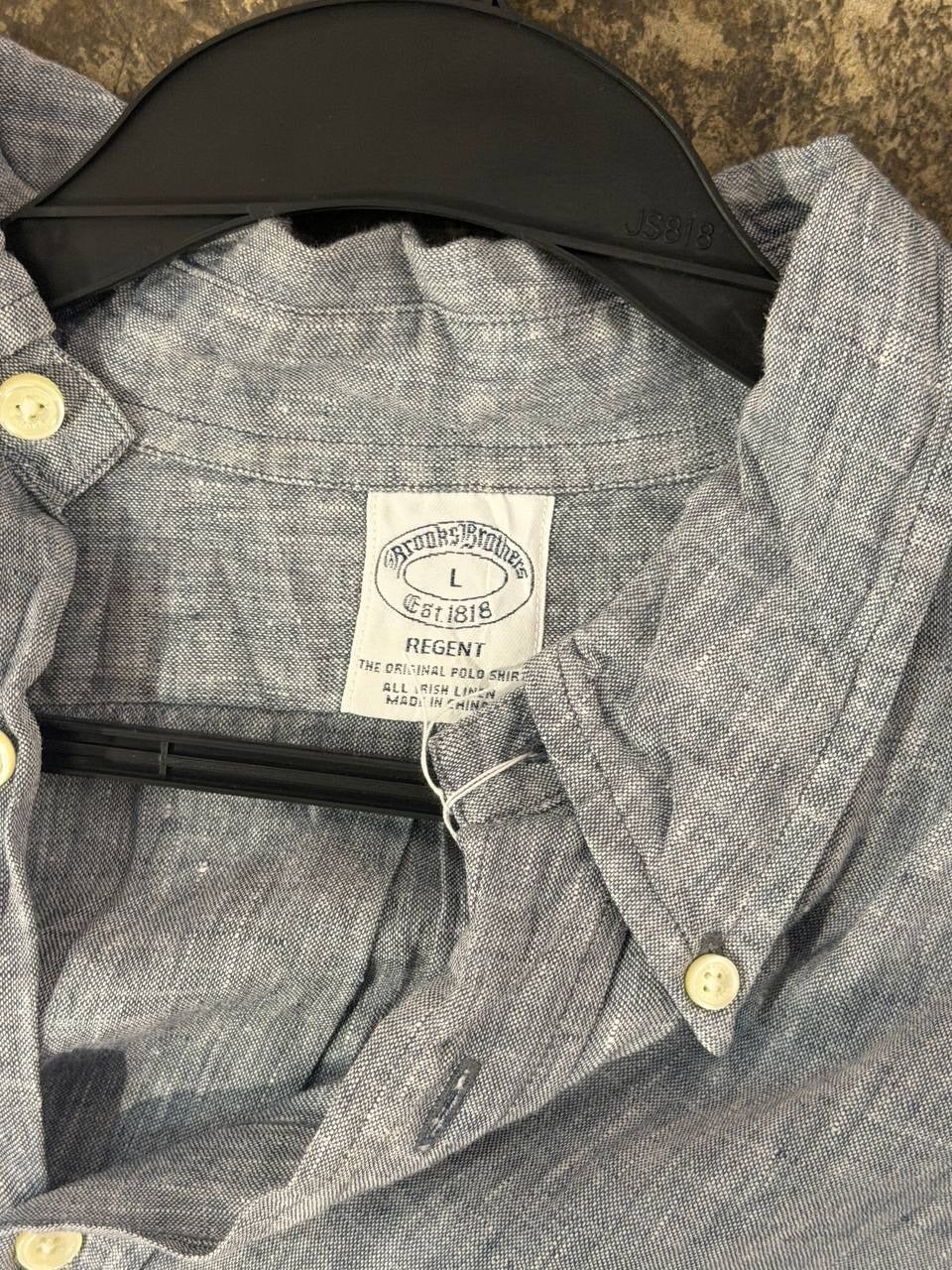 Brooks Brothers button up linen shirt grey L