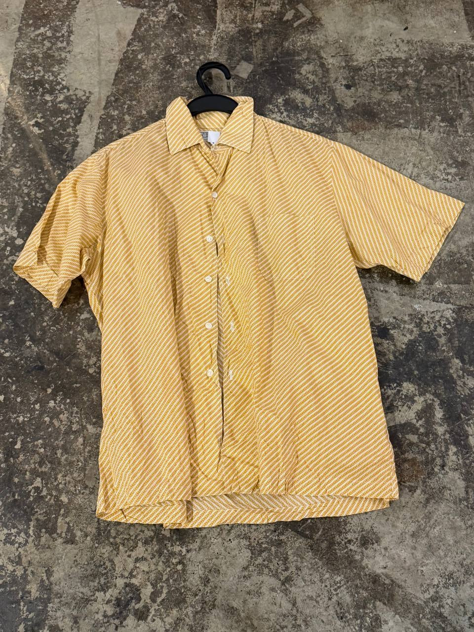 Bernhard Altmann Button Up Shirt geometric yellow XL