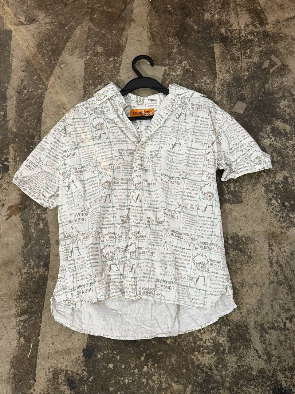 Mischievous short-sleeve shirt all-over print white M