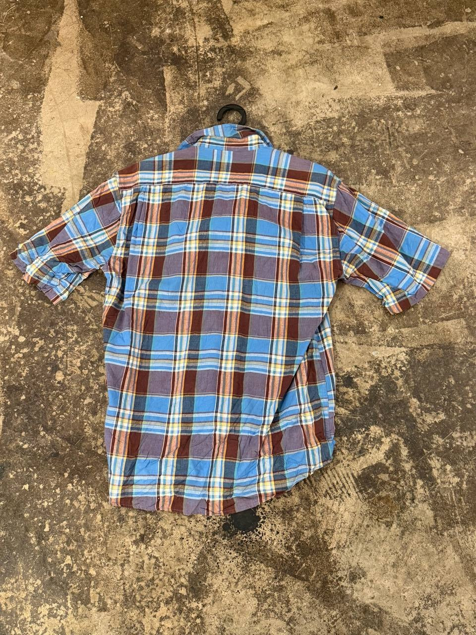 Converse button up shirt plaid blue brown M