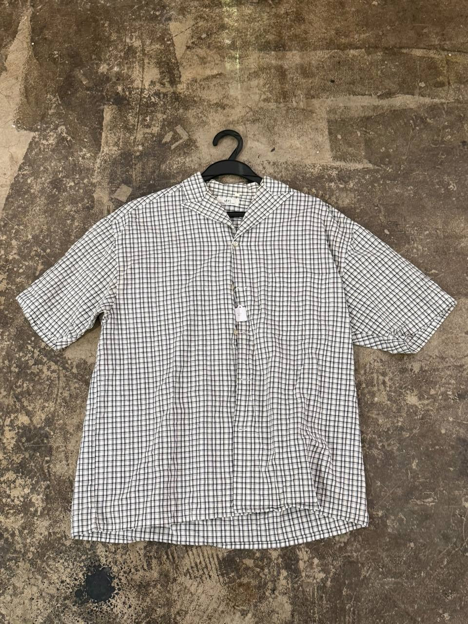 VOA button up shirt plaid black white M