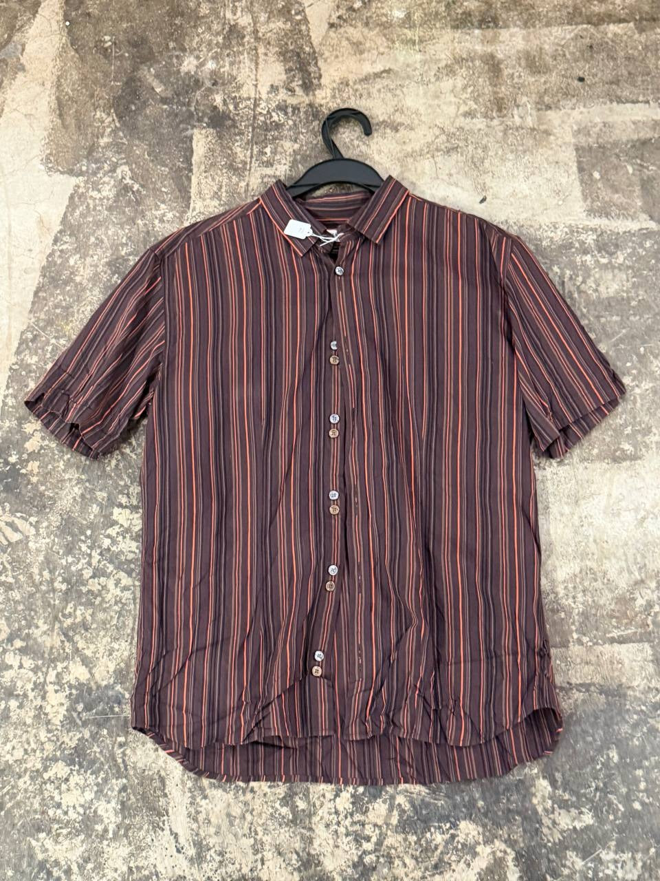 Klein Plus Homme button-up shirt striped pattern brown M