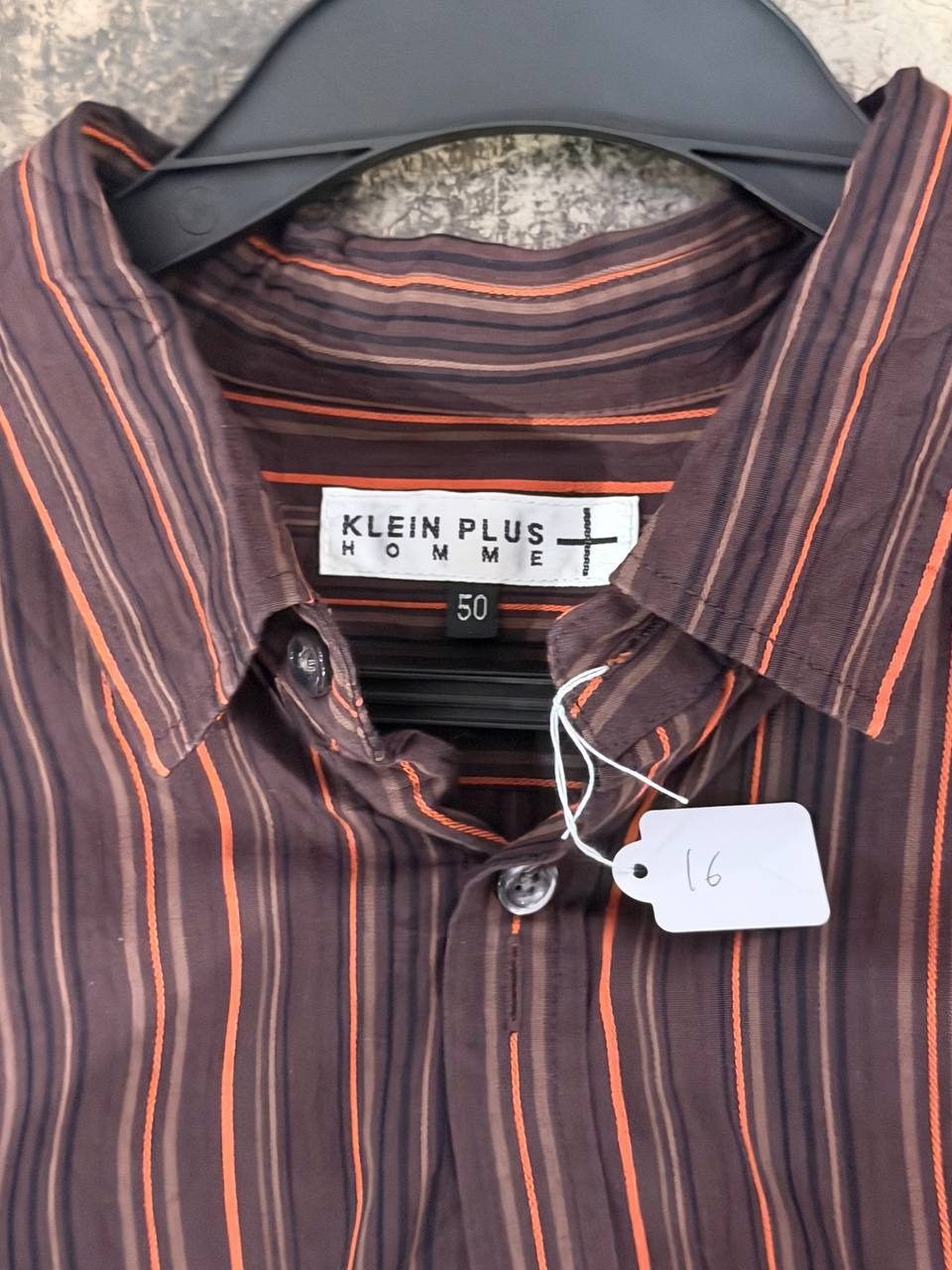 Klein Plus Homme button-up shirt striped pattern brown M