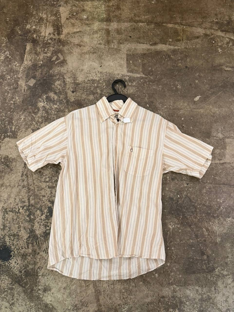 Hush Puppies button up shirt striped beige M
