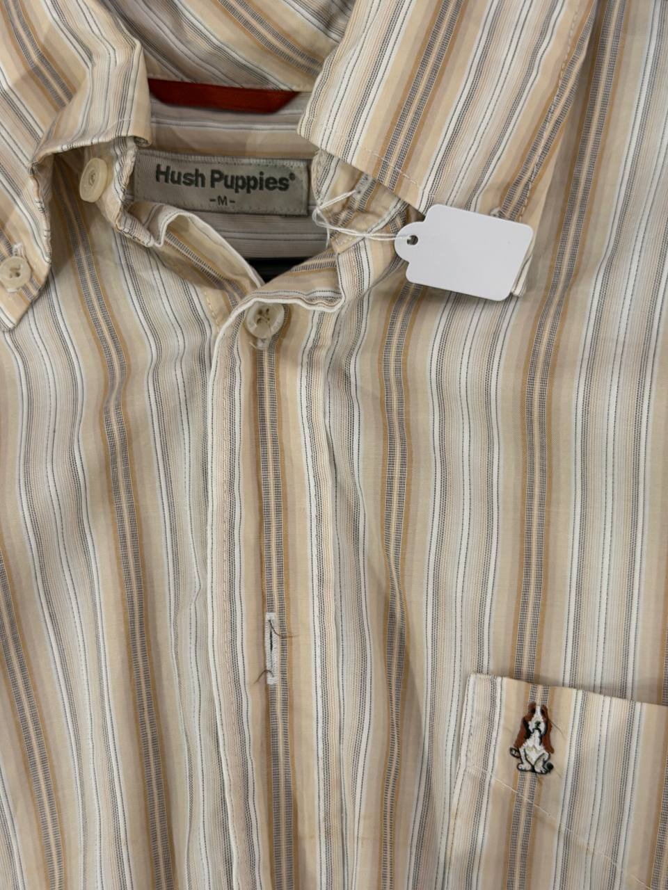 Hush Puppies button up shirt striped beige M