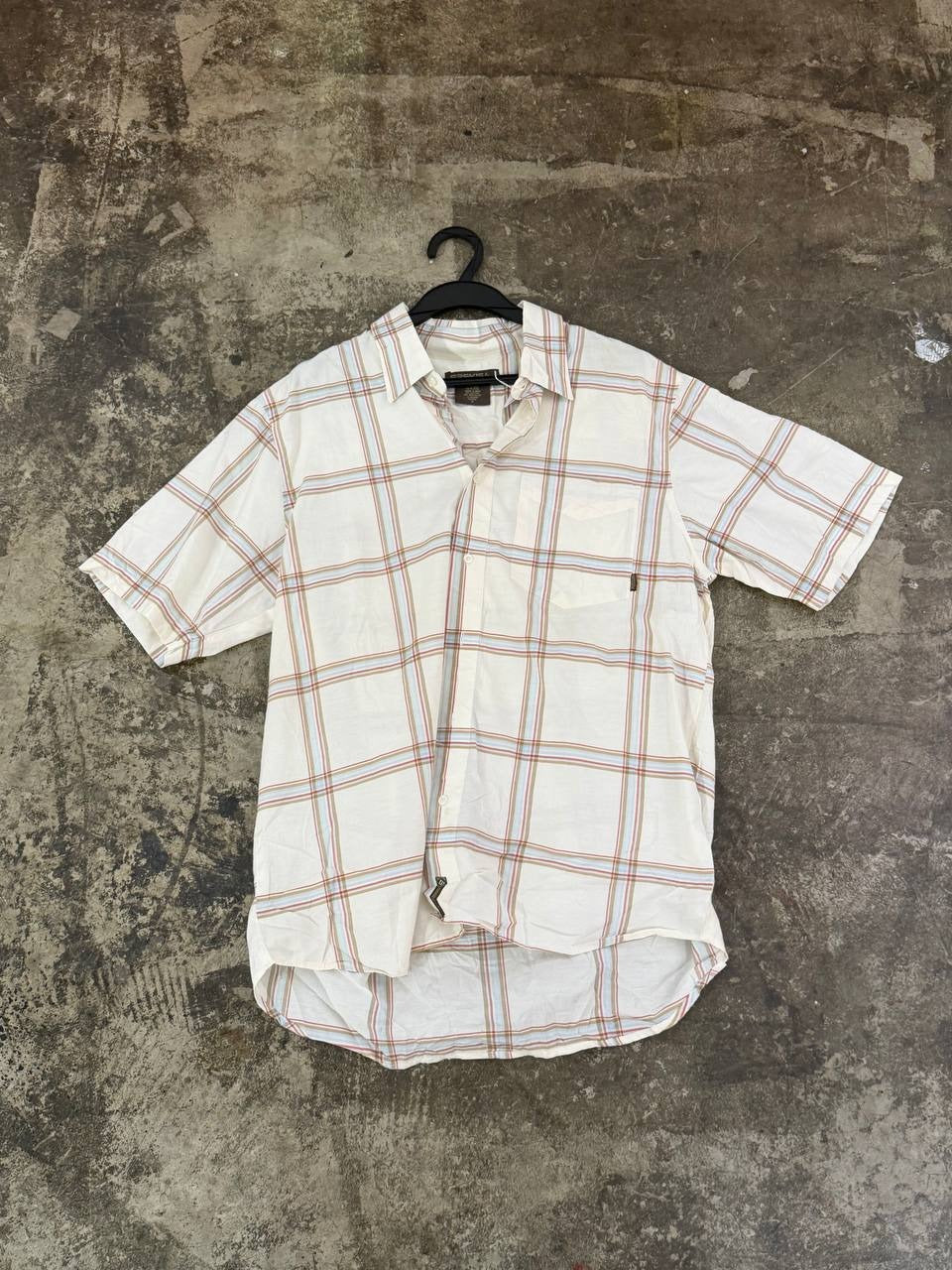 Ezekiel short sleeve checked shirt beige M