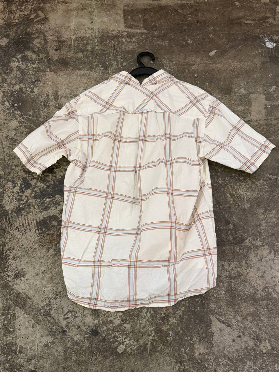 Ezekiel short sleeve checked shirt beige M