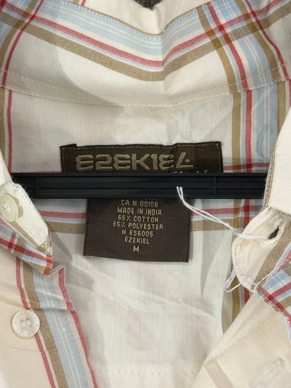 Ezekiel short sleeve checked shirt beige M