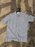 Hush Puppies button-up shirt striped blue white L