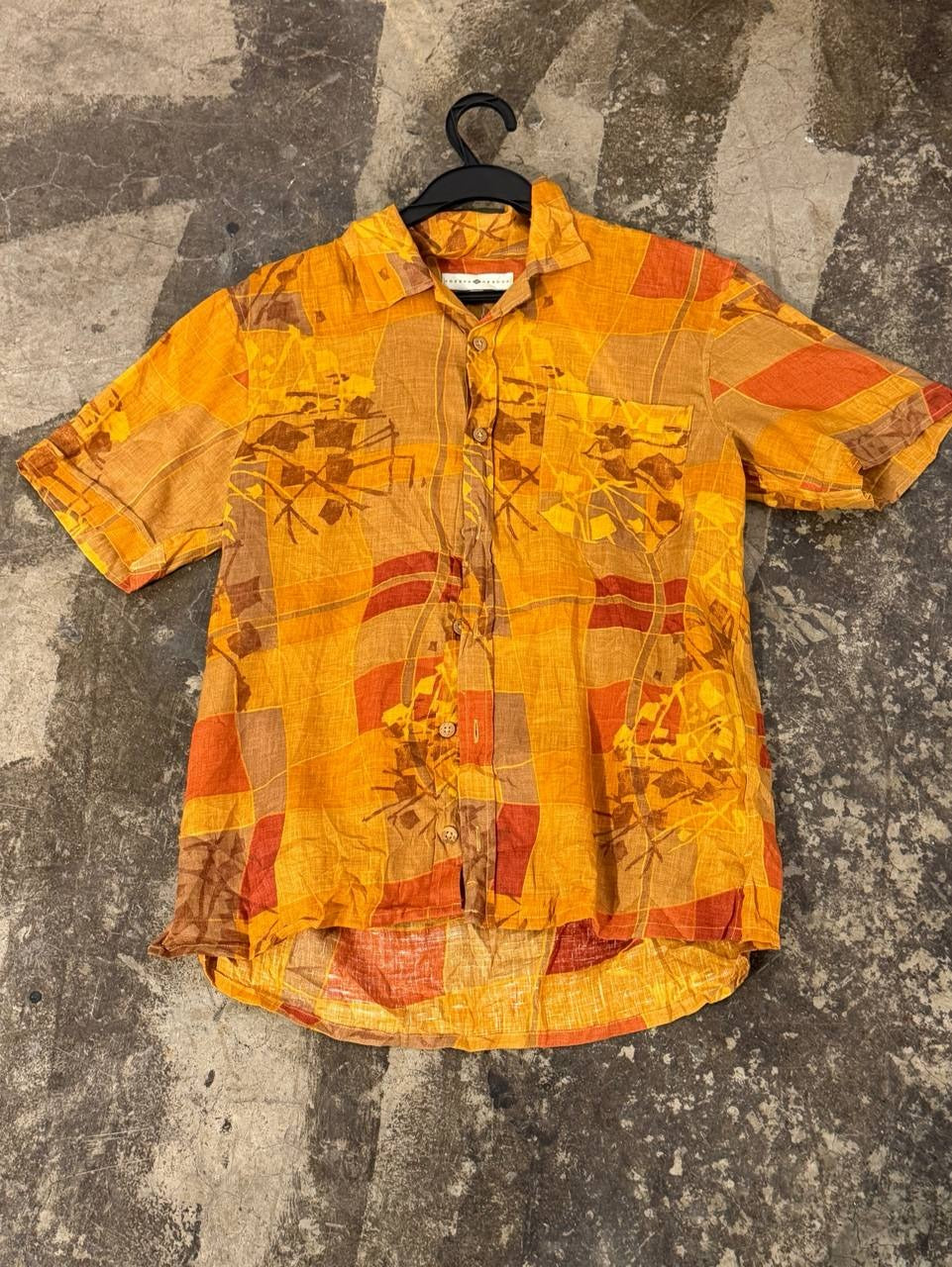 Joseph Abboud button-up shirt abstract print orange M