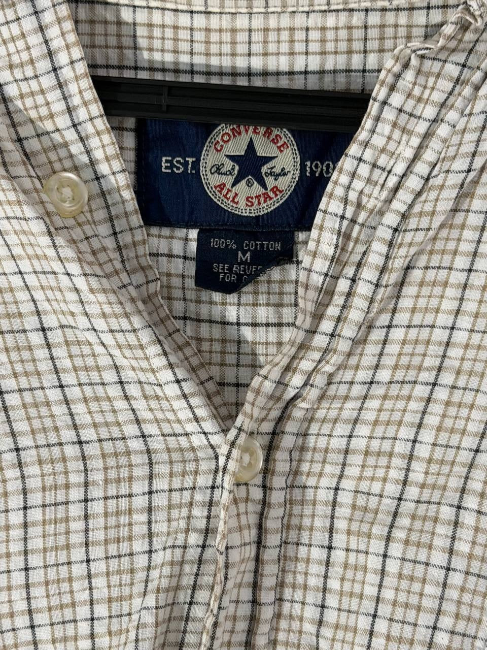 Converse Button Up Shirt Plaid White M