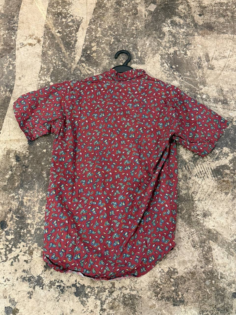Mira Parco button up shirt paisley pattern maroon M