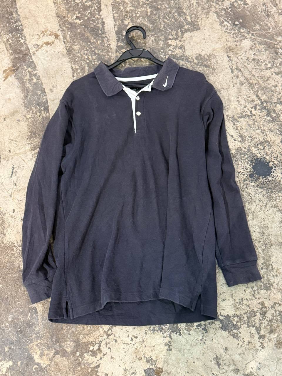 Nike long sleeve polo shirt black L