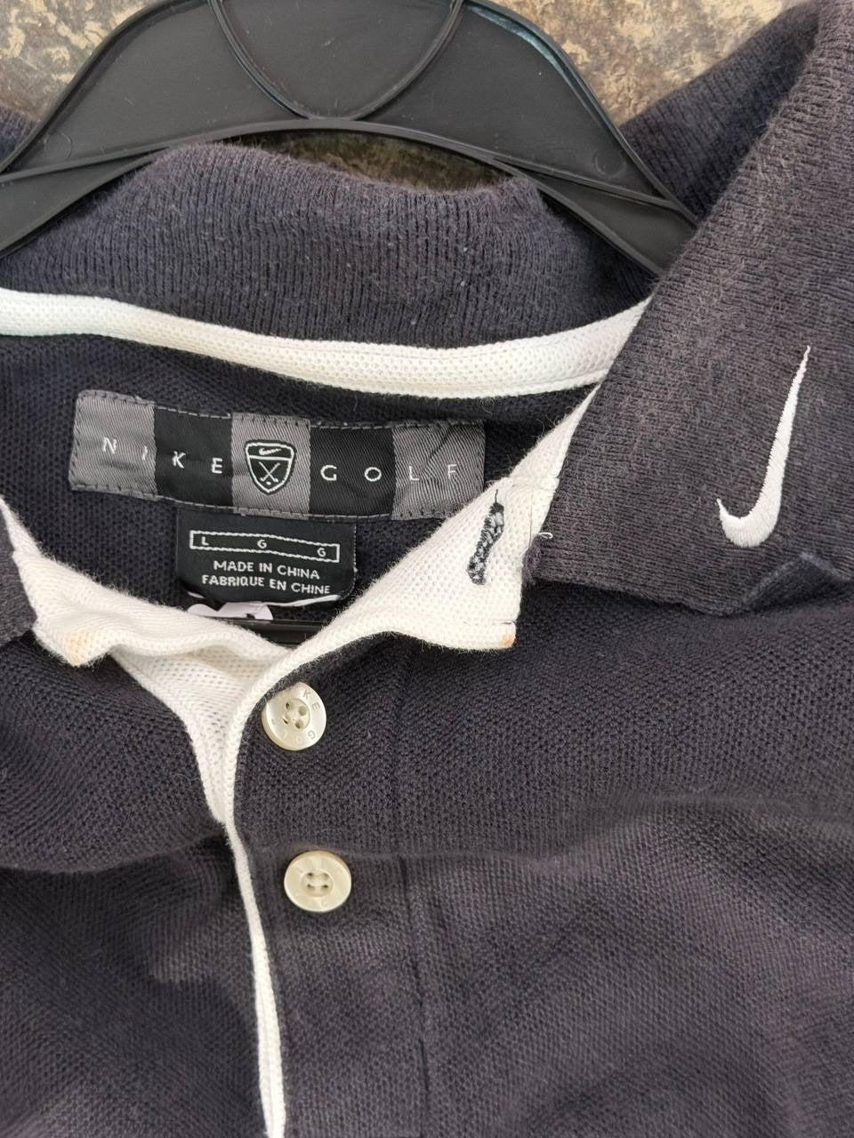 Nike long sleeve polo shirt black L