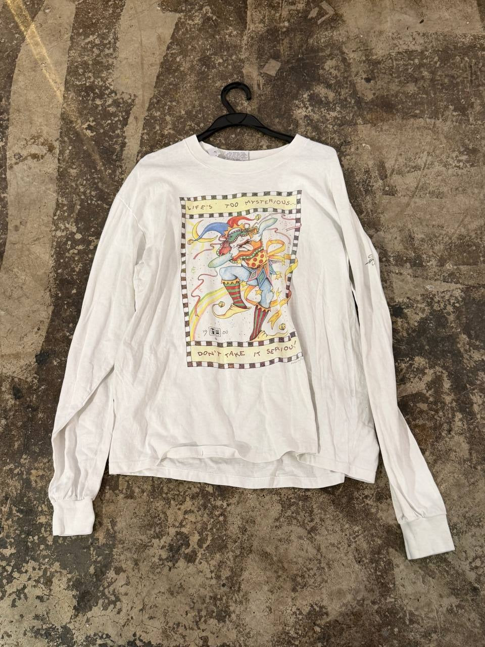Stafford Blaine graphic long sleeve T-shirt whimsical design white XL