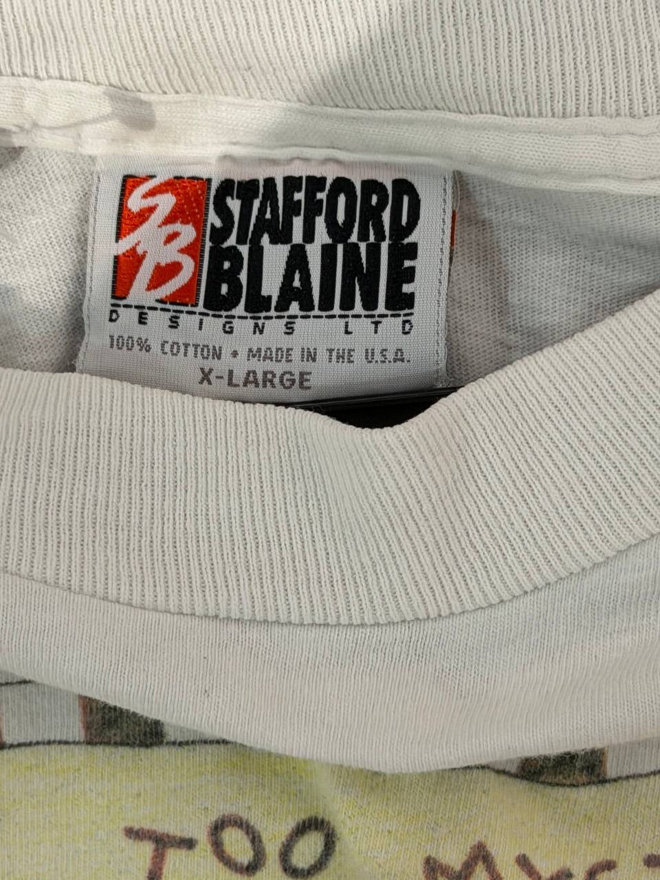 Stafford Blaine graphic long sleeve T-shirt whimsical design white XL