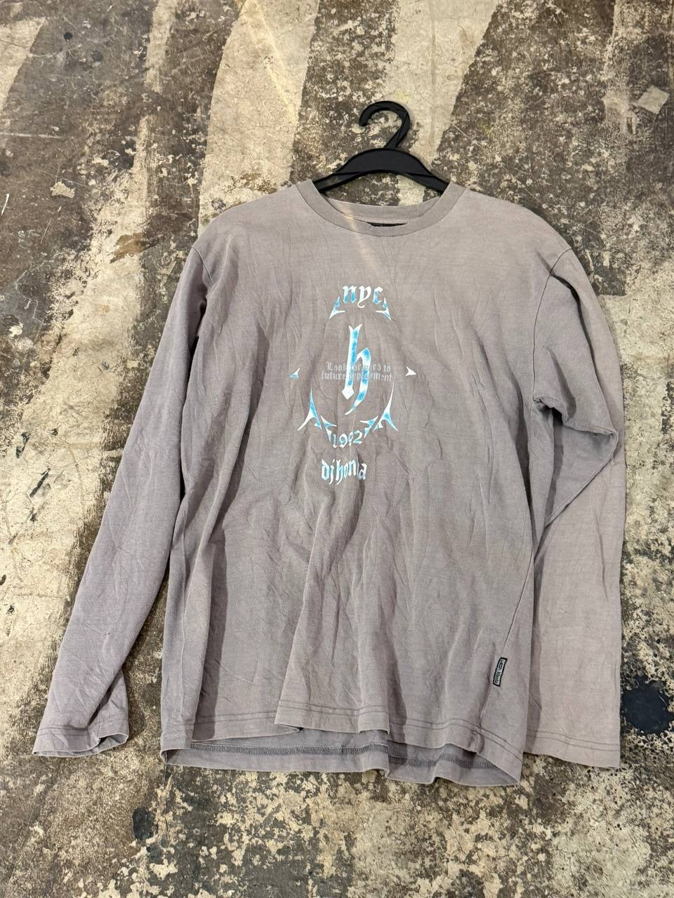 dj honda long sleeve t-shirt abstract graphic grey L